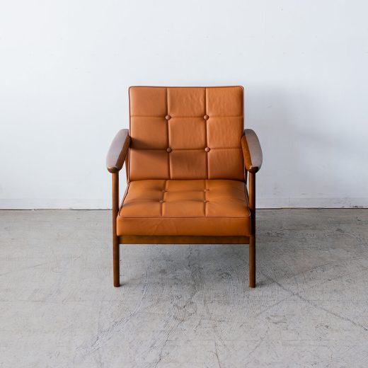 ［アップサイクル品］カリモク Kチェア（本革キャメル）