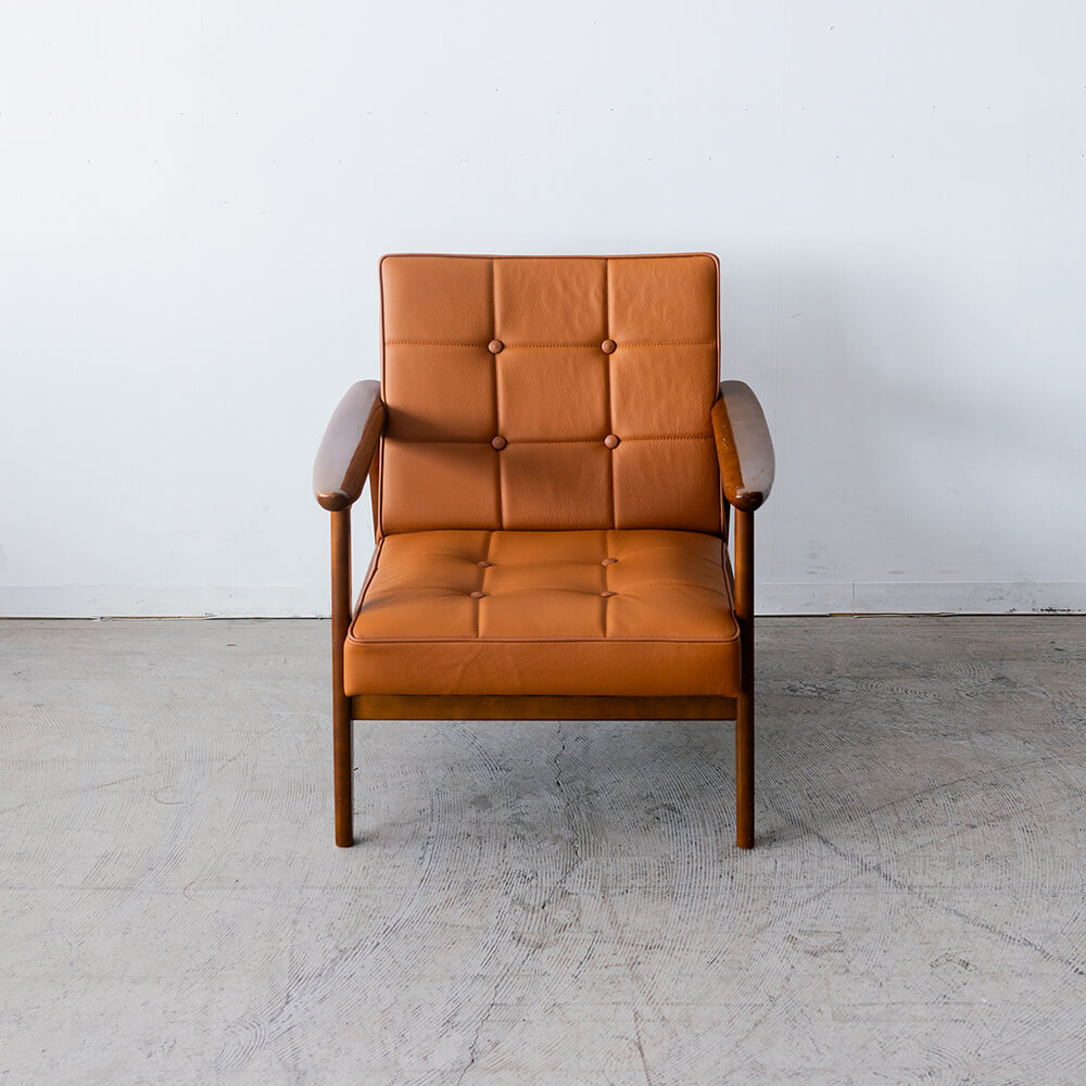 ［アップサイクル品］カリモク Kチェア（本革キャメル）