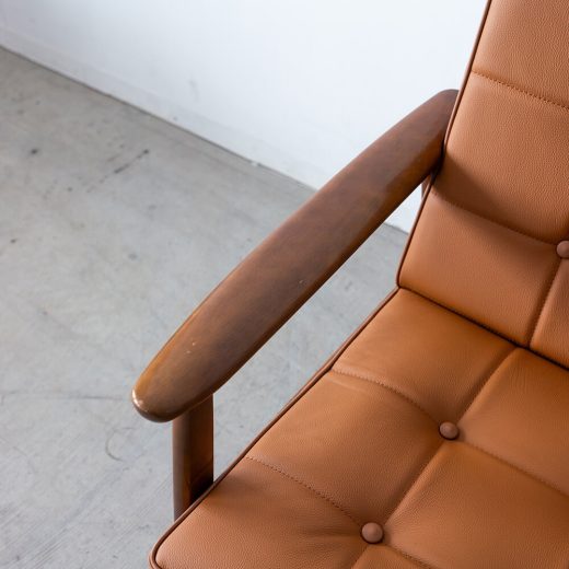 ［アップサイクル品］カリモク Kチェア（本革キャメル）