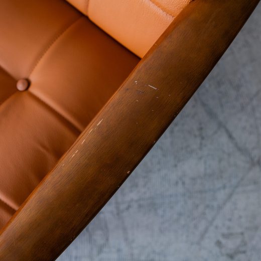 ［アップサイクル品］カリモク Kチェア（本革キャメル）