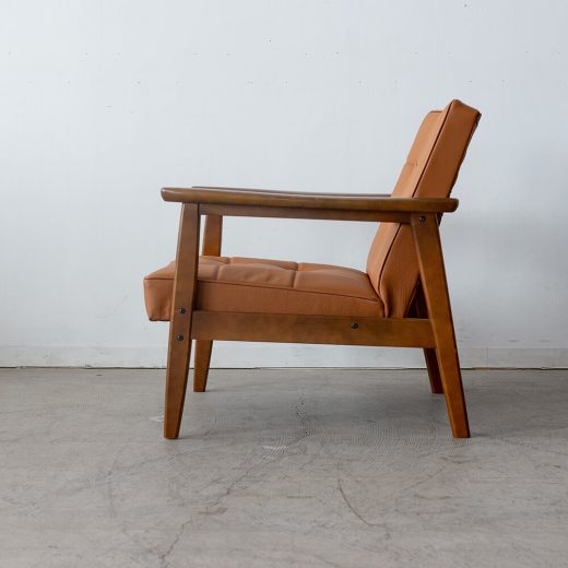 ［アップサイクル品］カリモク Kチェア（本革キャメル）