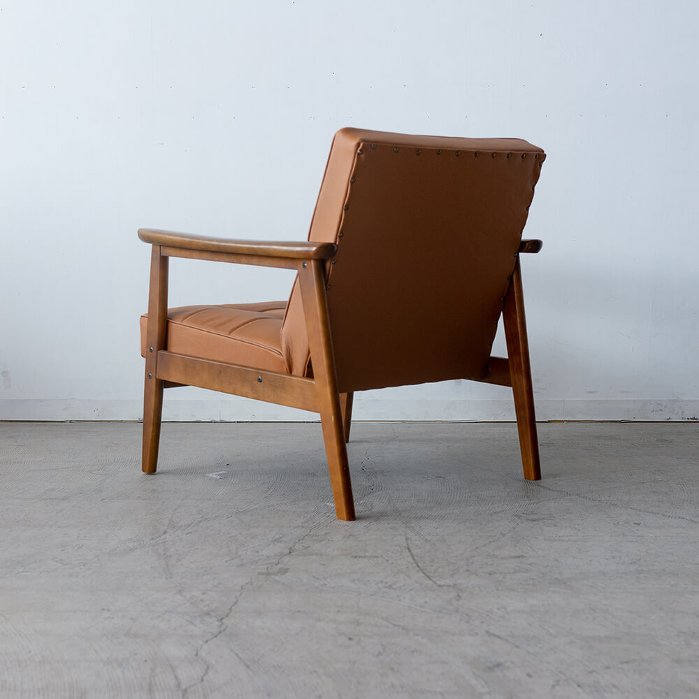 ［アップサイクル品］カリモク Kチェア（本革キャメル）