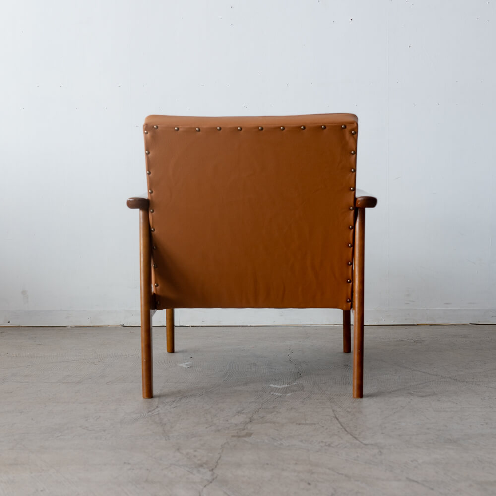 ［アップサイクル品］カリモク Kチェア（本革キャメル）