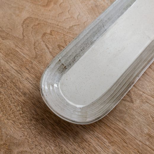 【WEB限定】三本線 楕円長皿 (茶色渕錆) -器市-