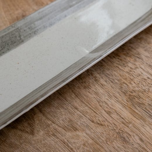 【WEB限定】三本線 楕円長皿 (茶色渕錆) -器市-