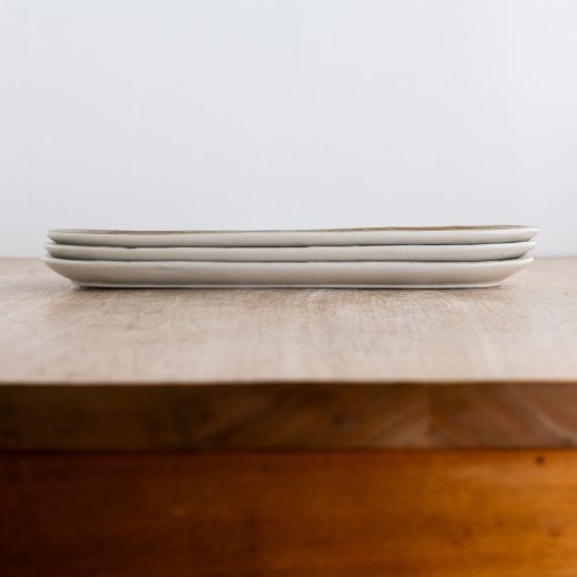 【WEB限定】三本線 楕円長皿 (茶色渕錆) -器市-