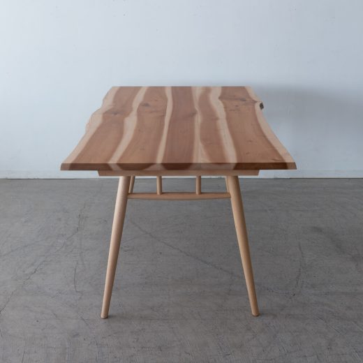 【現品SALE】国産材ダイニングとチェア・ベンチ4点セット ハギテーブル ONLY シュリザクラ W1500 チェア2脚＋ベンチ