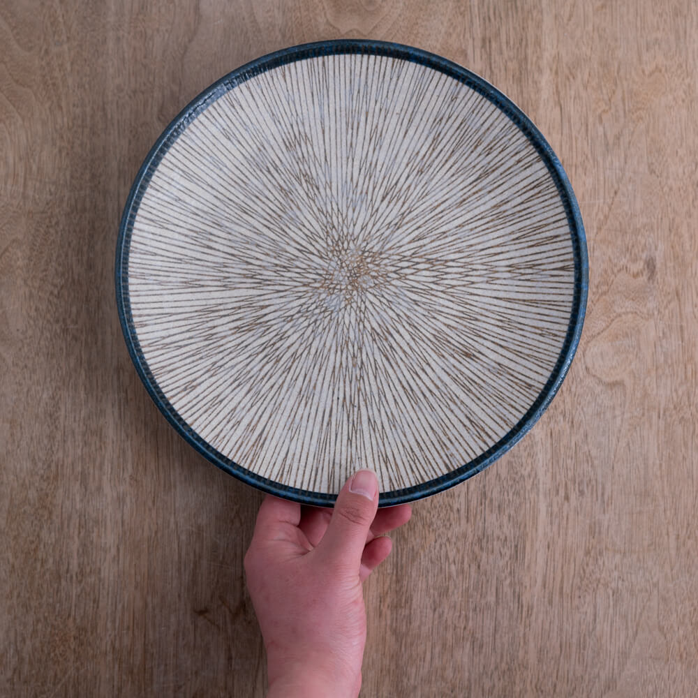 【WEB限定】砂目乱十草 丸8寸皿 -器市-