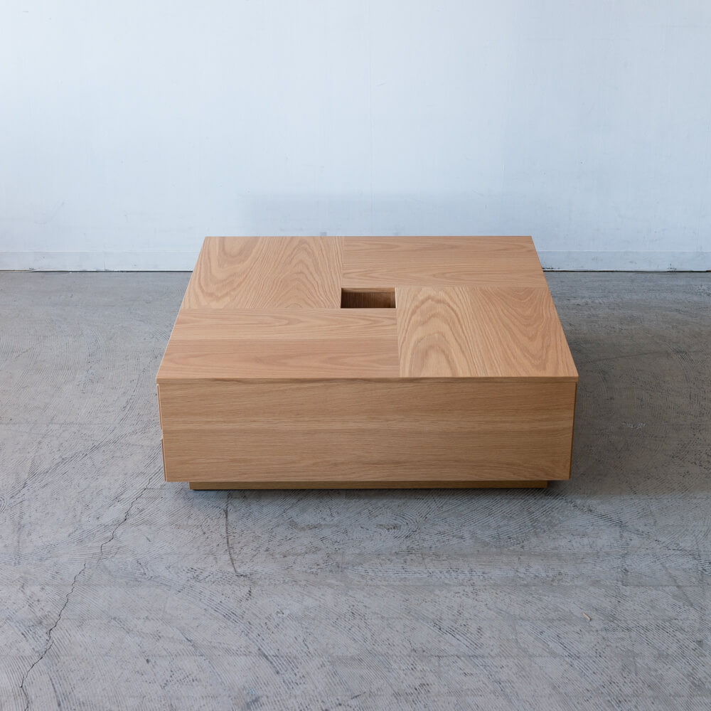 【数量限定】アトリⅡ センターテーブル 80 引出付 ホワイトオーク突板 ウレタン塗装