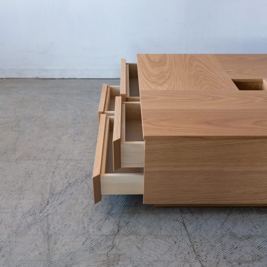 【数量限定】アトリⅡ センターテーブル 80 引出付 ホワイトオーク突板 ウレタン塗装