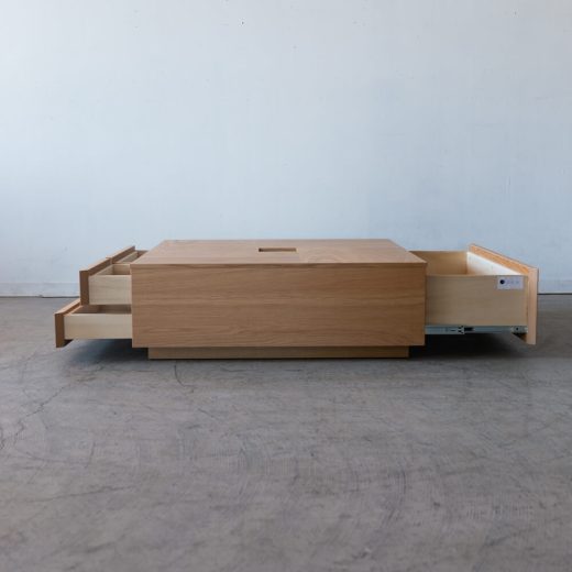 【数量限定】アトリⅡ センターテーブル 80 引出付 ホワイトオーク突板 ウレタン塗装