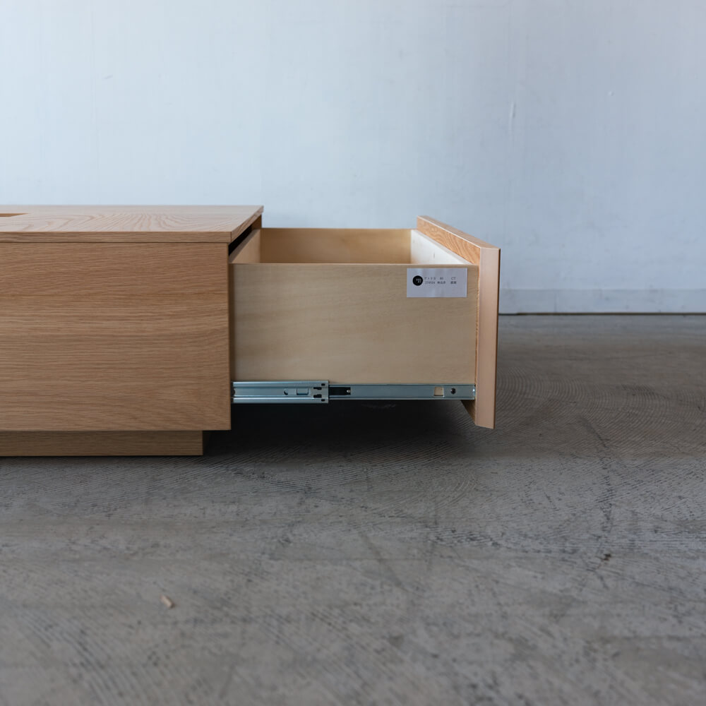 【数量限定】アトリⅡ センターテーブル 80 引出付 ホワイトオーク突板 ウレタン塗装