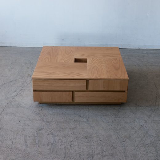 【数量限定】アトリⅡ センターテーブル 80 引出付 ホワイトオーク突板 ウレタン塗装