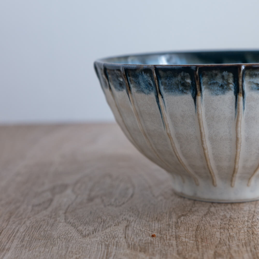 【WEB限定】ルチール錆流し 縞一珍5寸丼 -器市-