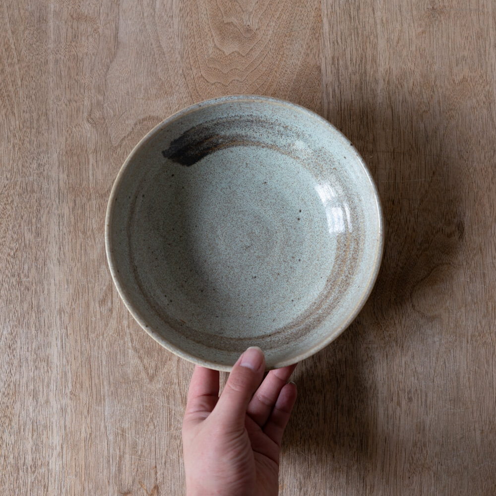 刷毛目 茶 ロクベ6寸ボール -器市-