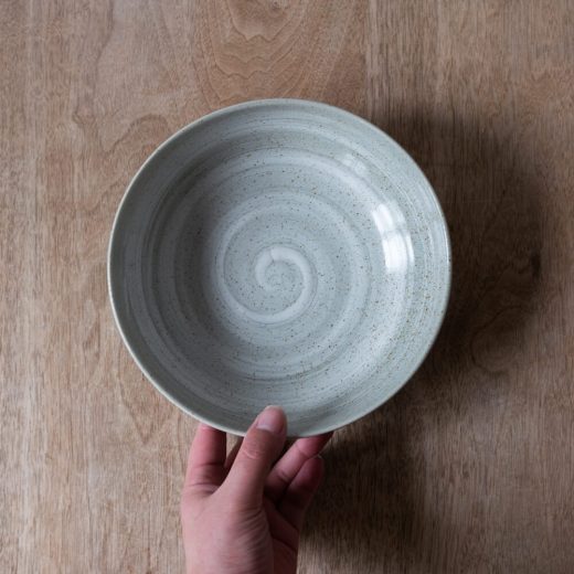 灰粉引刷毛目 ロクベ6寸ボール -器市-