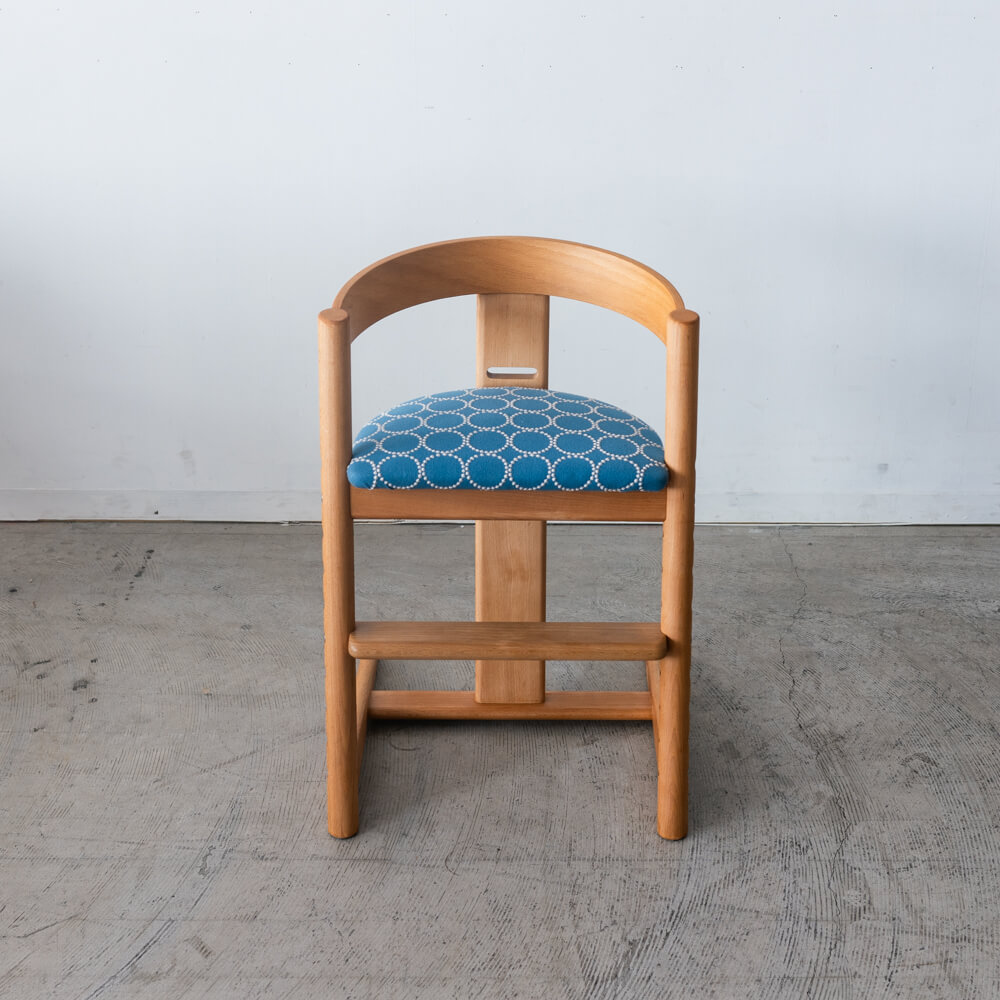 ［アップサイクル品］木馬舎 キッズチェア 国産ブナ材 ミナ ペルホネン tambourine ブルー