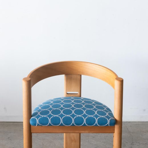 ［アップサイクル品］木馬舎 キッズチェア 国産ブナ材 ミナ ペルホネン tambourine ブルー
