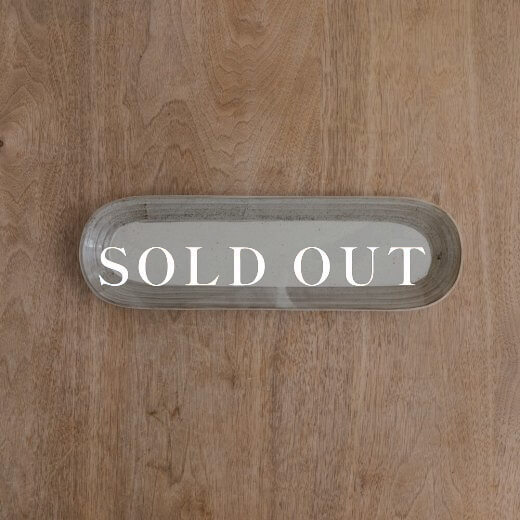 アウトレット食器（器市）の【WEB限定】三本線 楕円長皿 (茶色渕錆)売り切れ